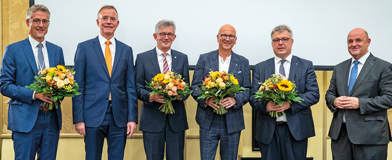 Von links: Steffen Jäger, Dr. Gerd Landsberg, Ralph Spiegler, Dr. Uwe Brandl, Bernward Küper, Uwe Zimmermann. Bild: Henning Angerer
