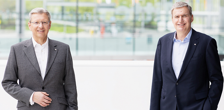 Die CEOs der NürnbergMesse: Prof. Dr. Roland Fleck und Peter Ottmann. Bild: Ralf Rödel