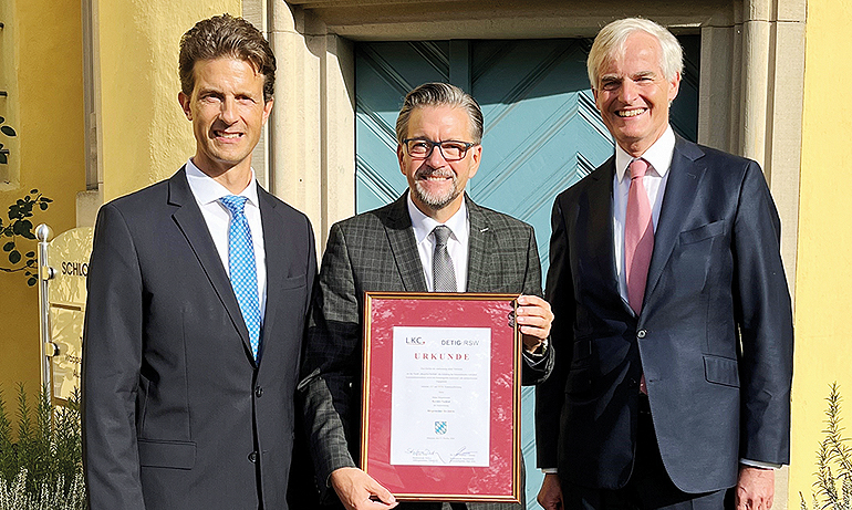 V.l. Dr. Stefan Detig, Bürgermeister Karsten Fischkal (Adelsdorf), Dr. Franz-Stephan von Gronau. Foto: Gemeindewerke Adelsdorf KU