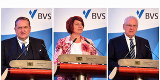 V.l.: Hans-Christian Witthauer, BVS-Vorstand, Katja Müller, Erste Bürgermeisterin Stadt Lauingen und Bayerns Innenminister Joachim Herrmann. Bilder: CH/KI-zusammengestellt